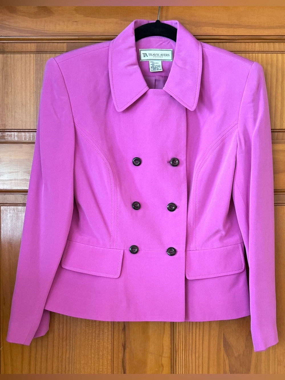 Travis Ayers Petites Vintage 100% Silk Blazer Jacket